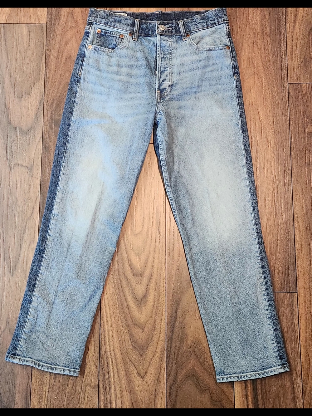 Vintage GAP Two-Tone Light and Dark Blue Cheeky Straught High Rise Jeans
